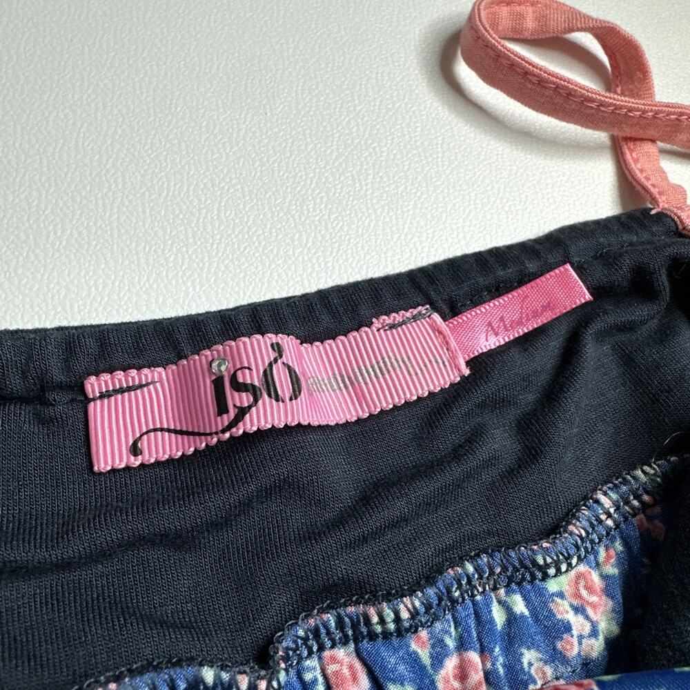 Y2K ISO Babydoll Cami Top S EU Floral Navy Pink Balletcore Coquette Lingerie - Picture 7 of 11